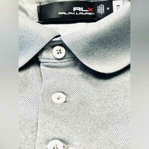 Ralph Lauren RLX Men's Performance Golf Polo Mesh Gray Camo Med EUC